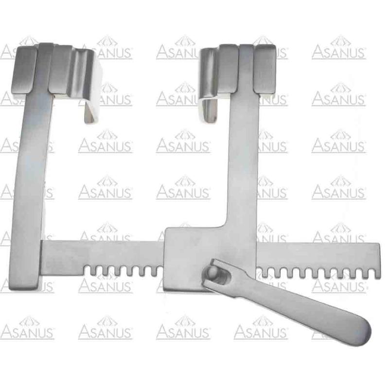 Ретрактори (ранорозширювачі) De Bakey реберні комп-т з трьох пар лез, змінні леза, розширен до 155 мм, довж 180 мм. Бренд - Asanus Medizintechnik Gmb, Німеччина